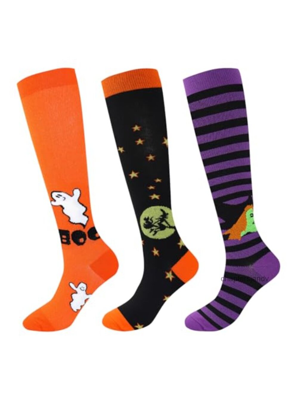 3 Pairs Compression Socks Knee High Nylon Support Stockings